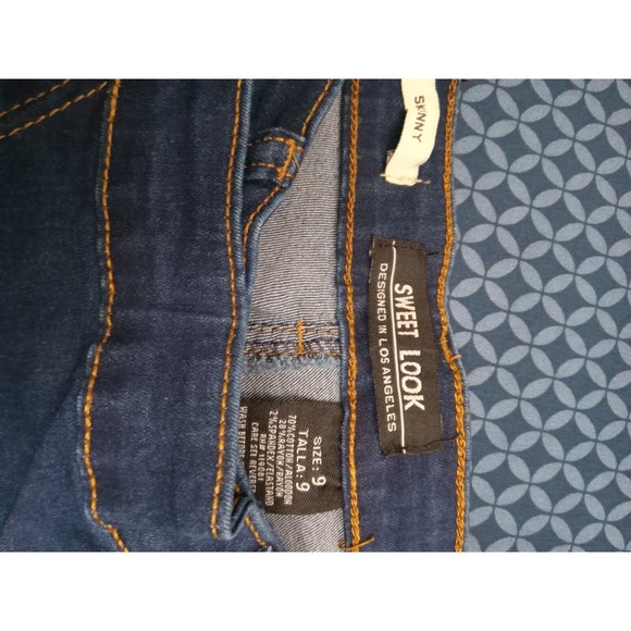 SL, SKINNY JEANS DARK BLUE STRETCH, SIZE 9 H2 WA 4072 DENIM, WAIST 30 IN - Picture 9 of 9